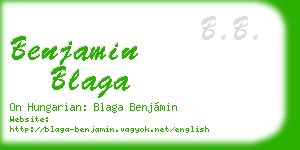 benjamin blaga business card